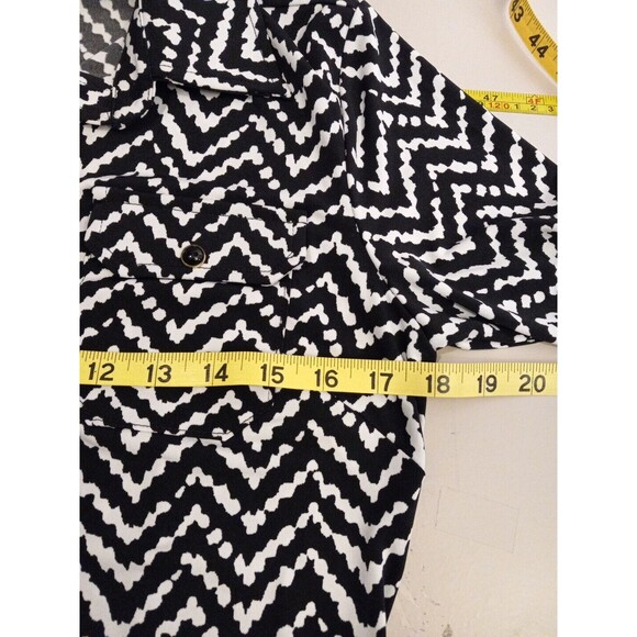 Ann‎ Taylor Women Black/white Chevron Button Down Collared  Dress Size Small - Picture 4 of 8